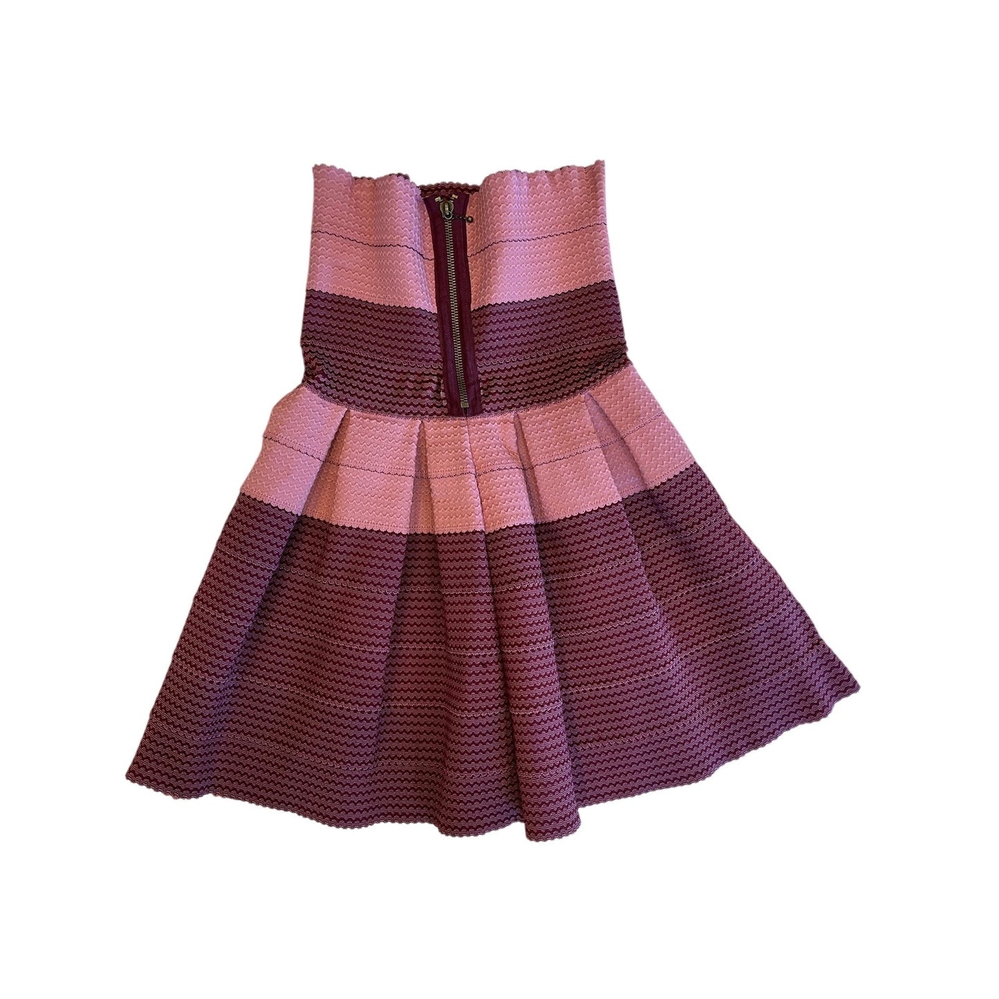 Pleasure Doing Business Strapless Bandage Fit & Flare Dress Pink Purple Sz M