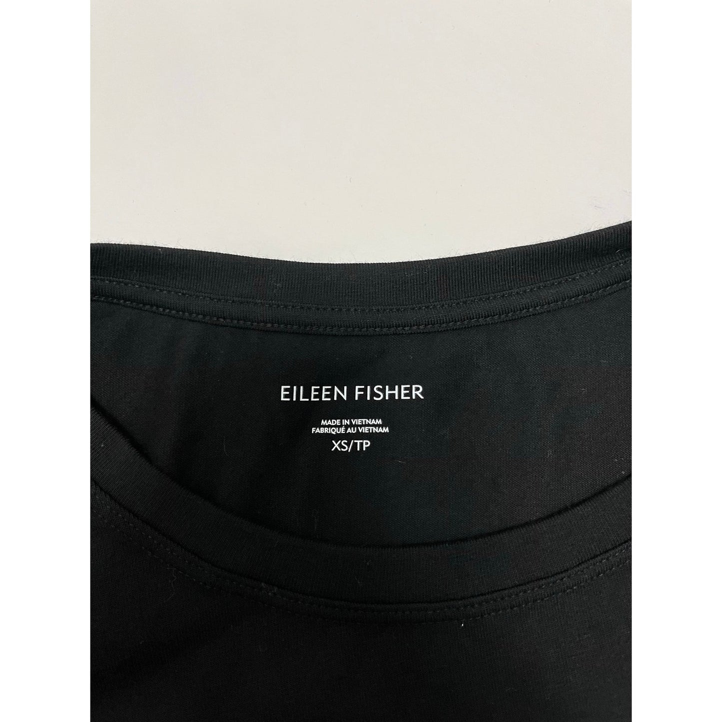 Eileen Fisher Black Short Sleeve Dress Organic Cotton Knit