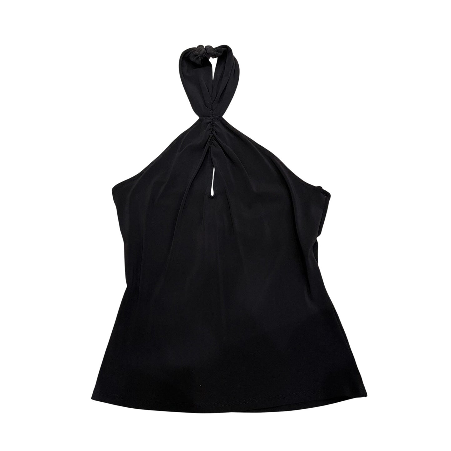 Bebe Black Halter Keyhole Sleeveless Stretch Knit Blouse Top Size M