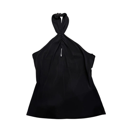 Bebe Black Halter Keyhole Sleeveless Stretch Knit Blouse Top Size M