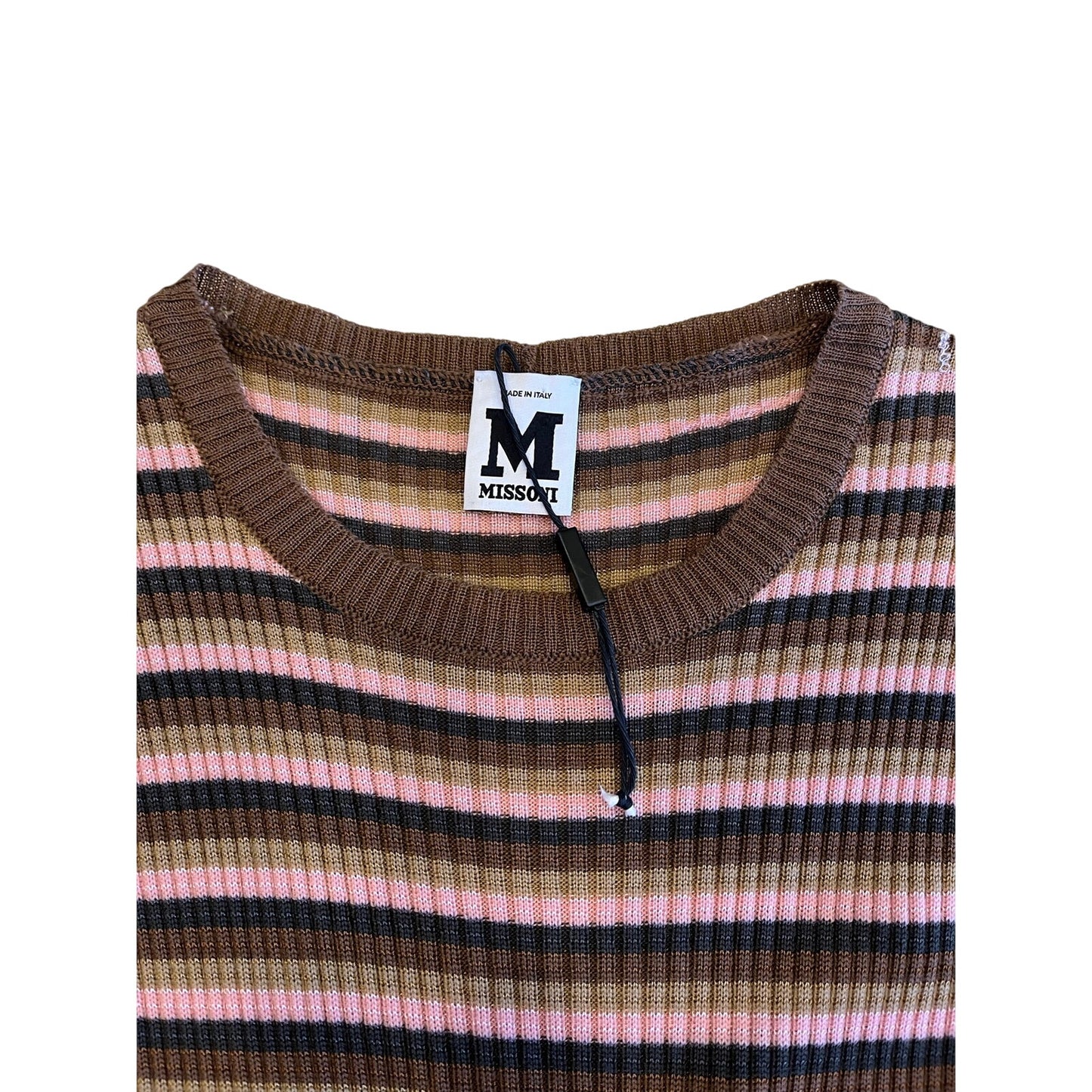 M Missoni Merino Wool Striped Knit Midi Maxi Dress Made in Italy