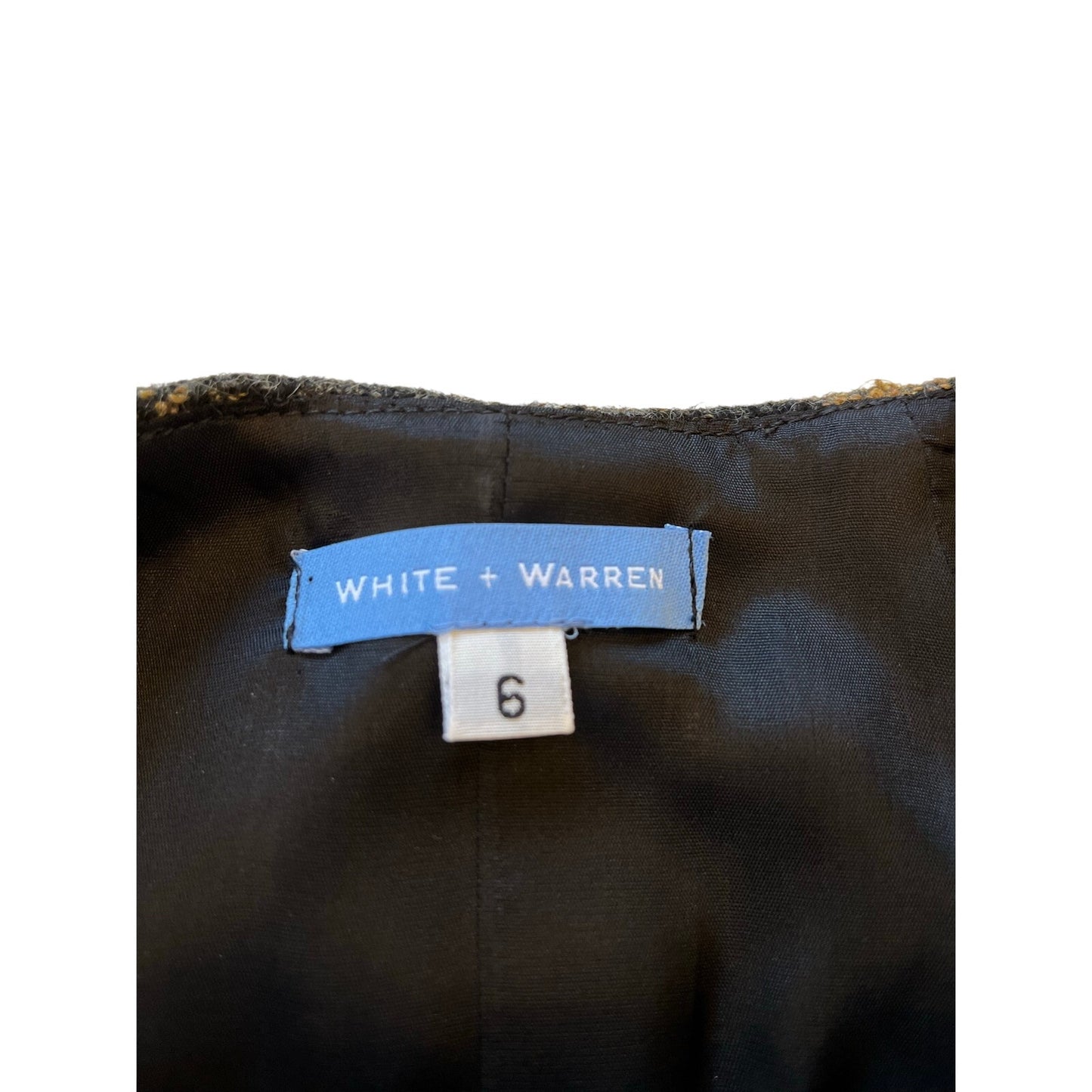 White + Warren Plaid Wool Blend Wrap Mini Skirt Size 6