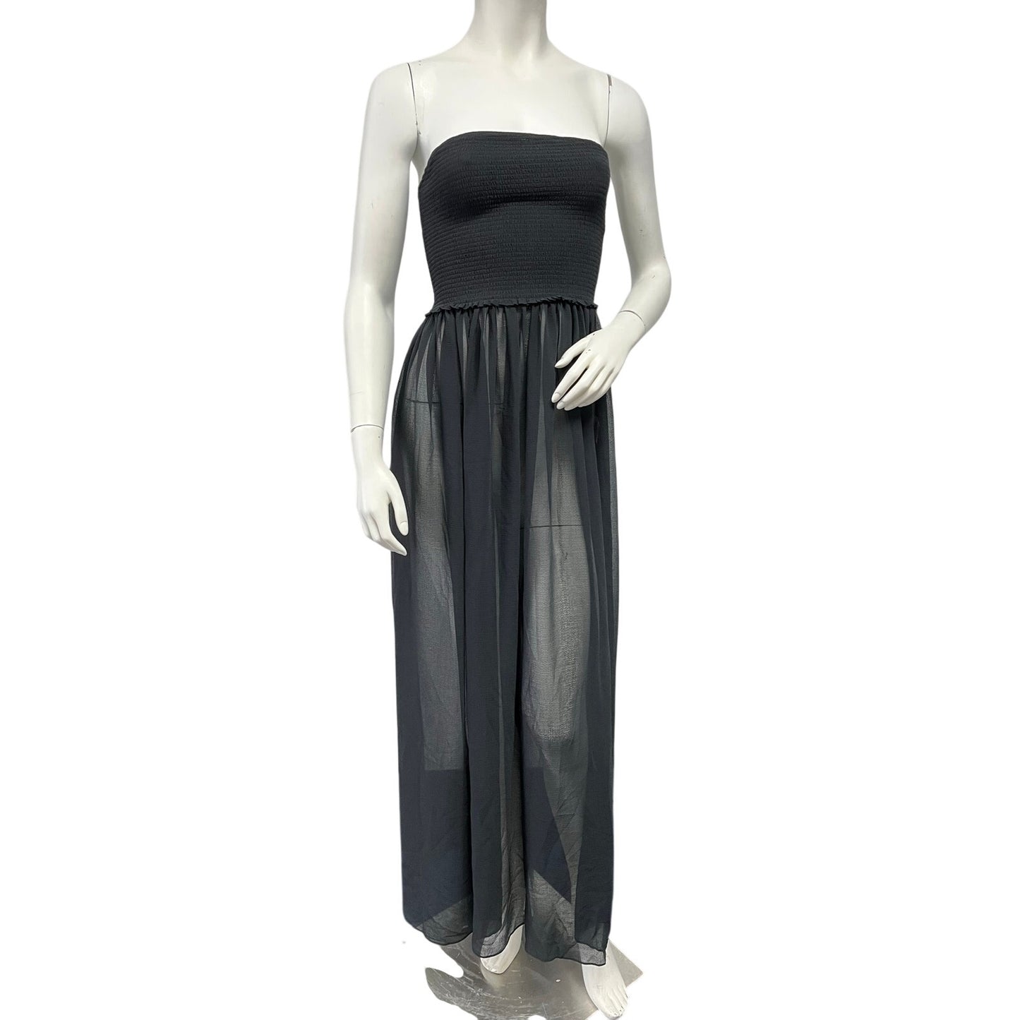 NWT Ramy Brook Calista Black Sheer Cover Up Maxi Dress Size Small