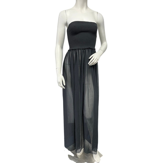 NWT Ramy Brook Calista Black Sheer Cover Up Maxi Dress Size Small