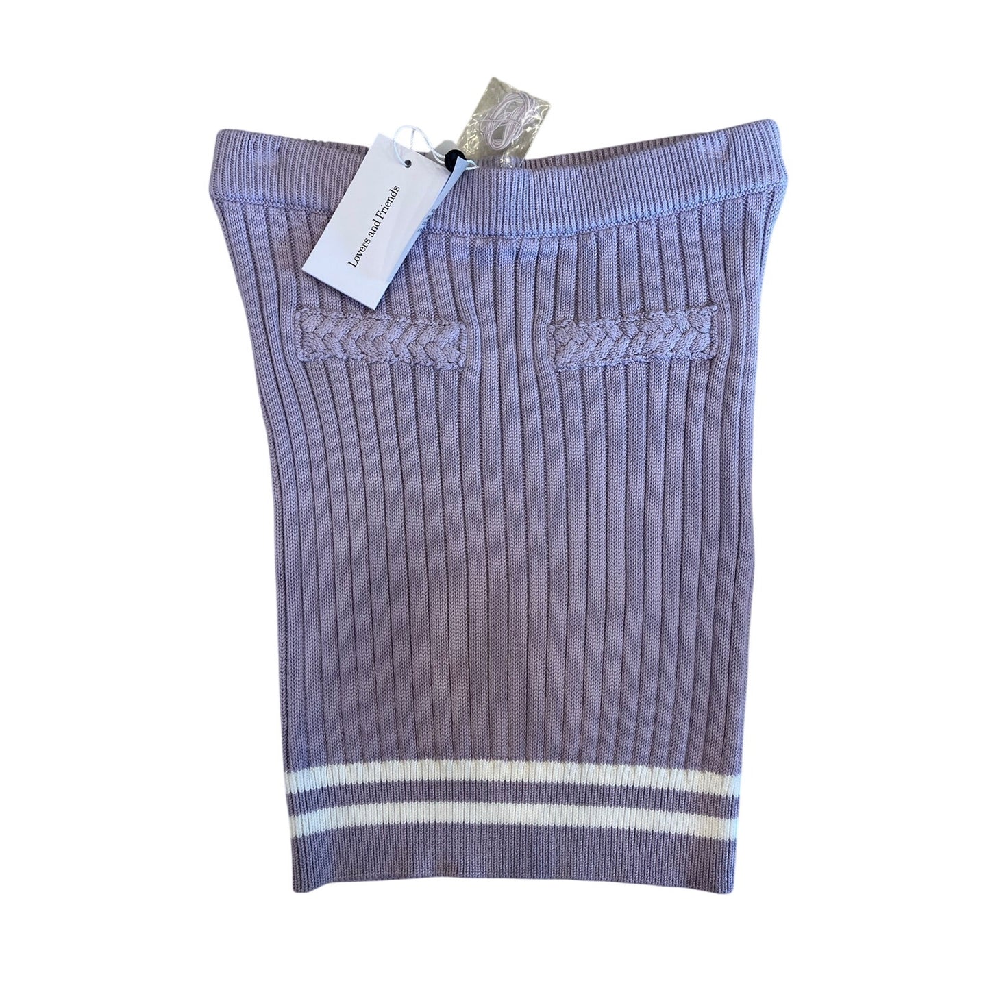 Lovers and Friends Lavender Ribbed Knit Midi Skirt Size S NWT