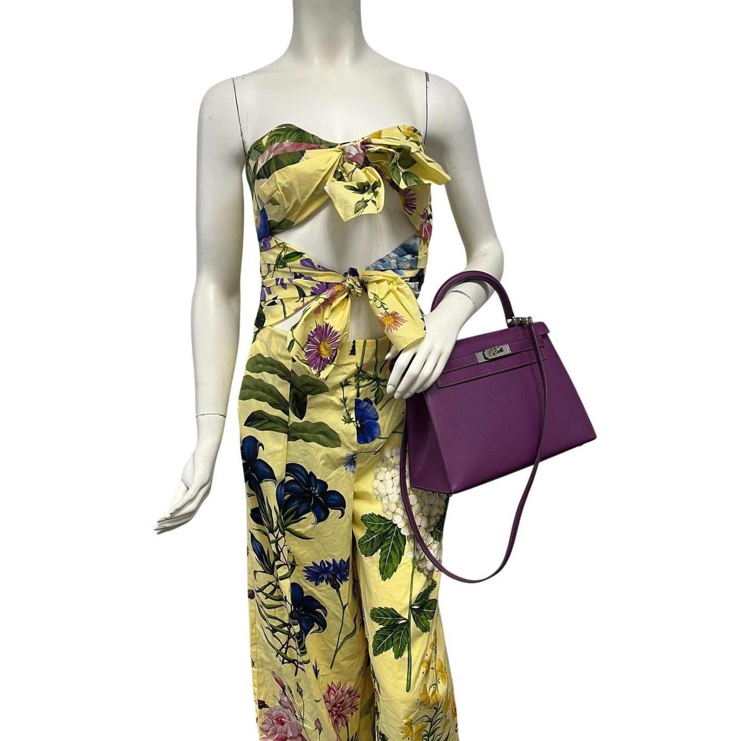 NWT Oscar de la Renta Floral Botanical Cotton Blend Jumpsuit Size 4 $2890 Retail