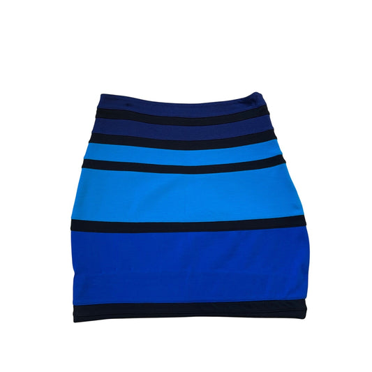 Express Colorblock Bodycon Mini Skirt Blue Black Bandage Stretch Size 00