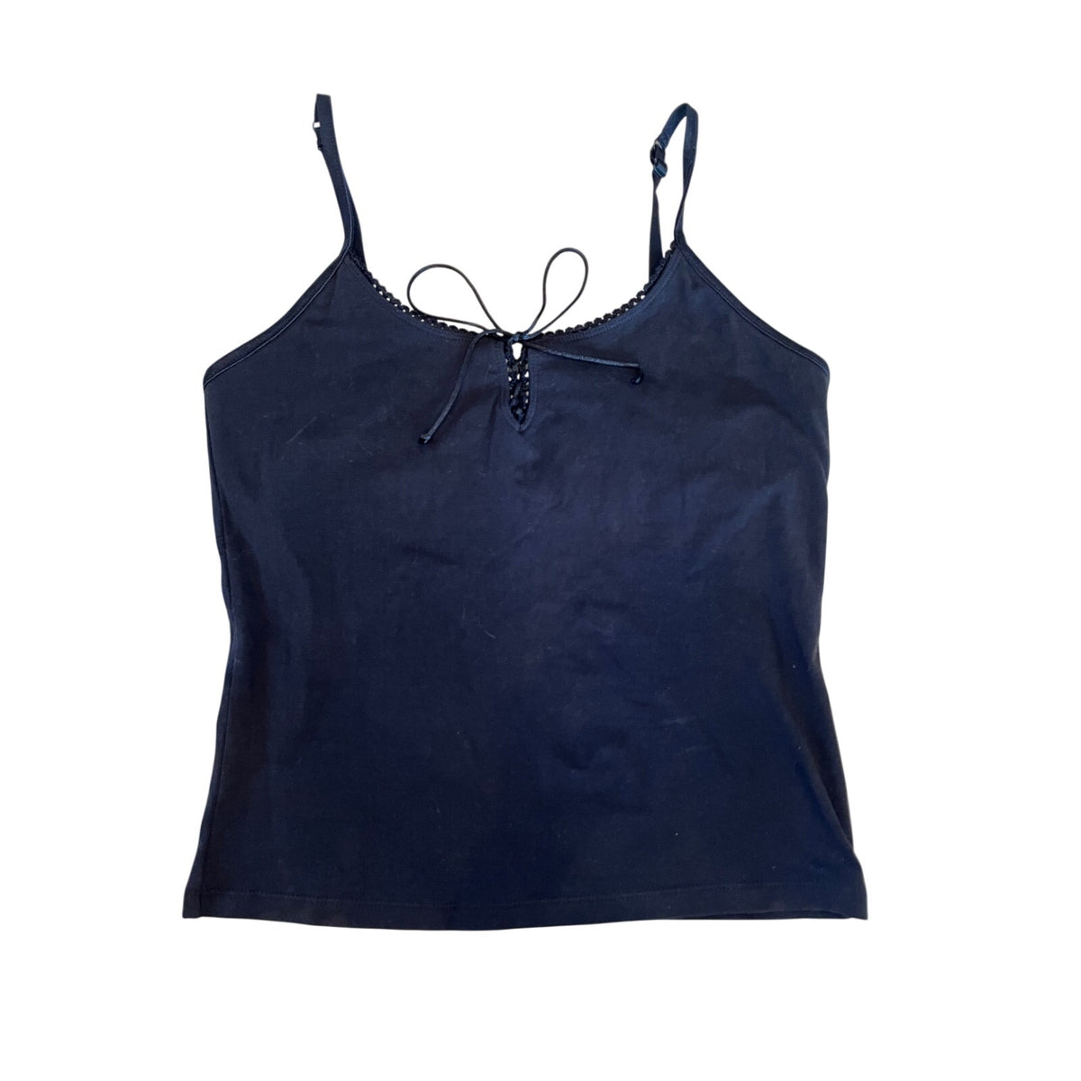 No Boundaries Stretch Black Cami Tank Top Tie Front Juniors M 2000s