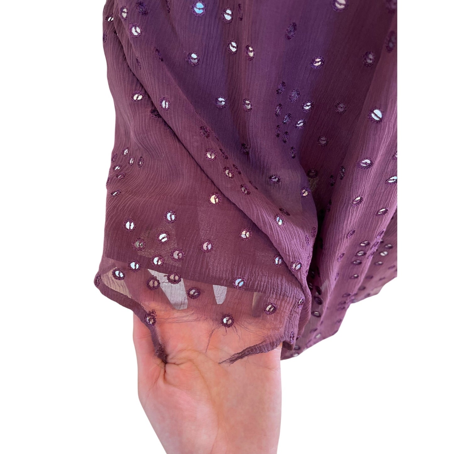y2k 100% silk sequin beaded maxi dress sz m