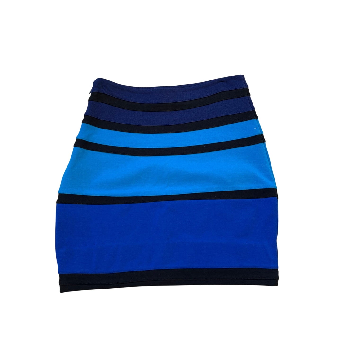 Express Colorblock Bodycon Mini Skirt Blue Black Bandage Stretch Size 00
