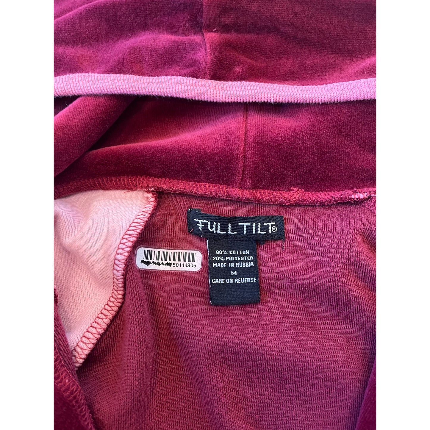 y2k pink velour zip up