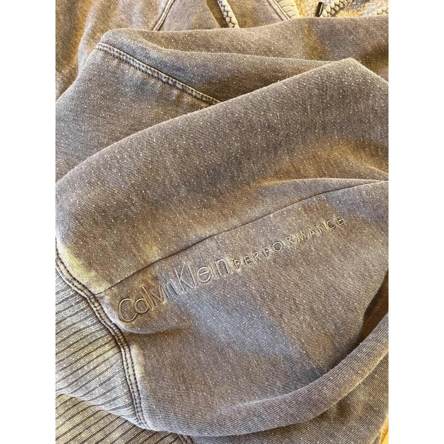 Calvin Klein Performance Hoodie Gray Fleece Lined Pullover Sweatshirt L