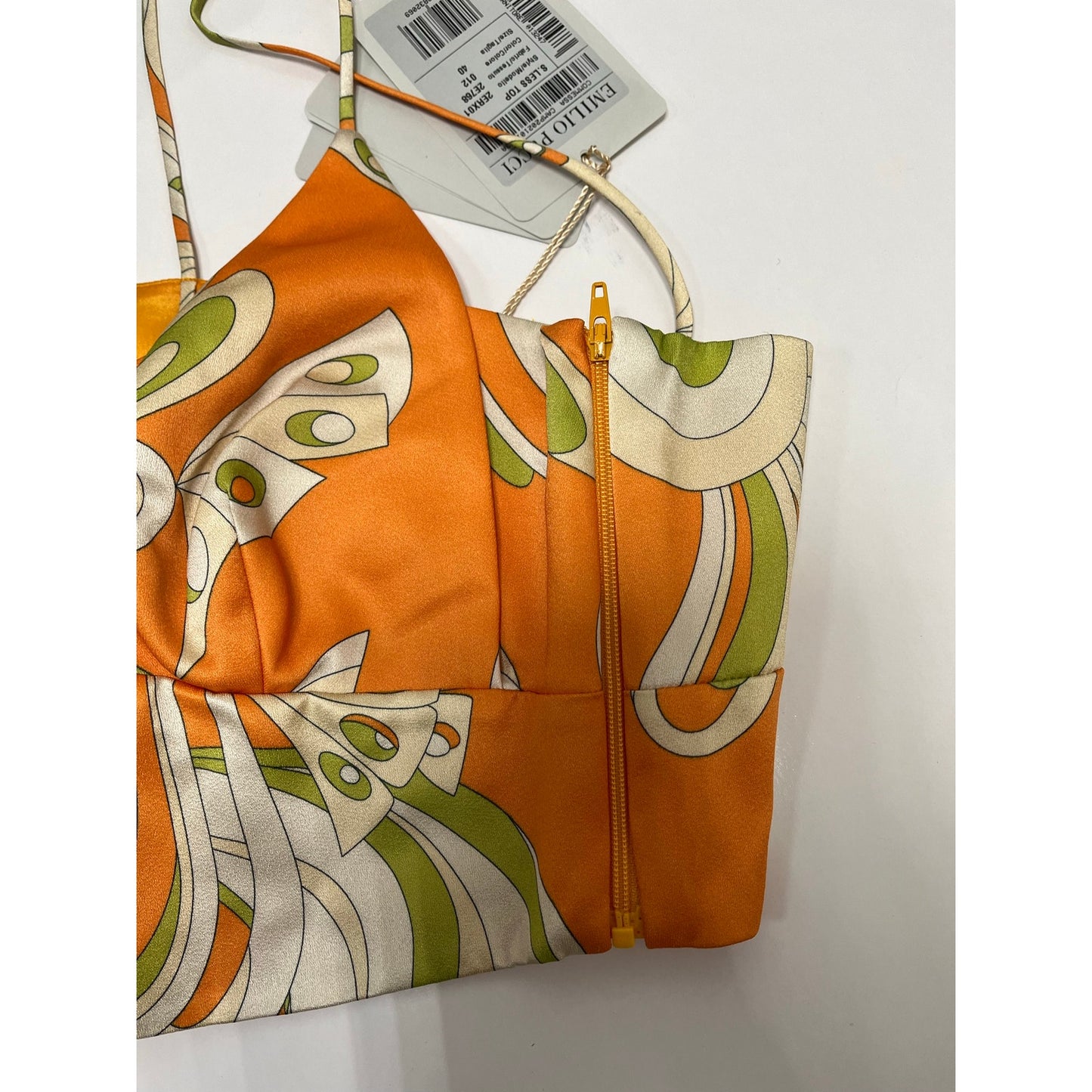 NWT Emilio Pucci Printed Crop Tank Top Made in Italy Signature Designer Print