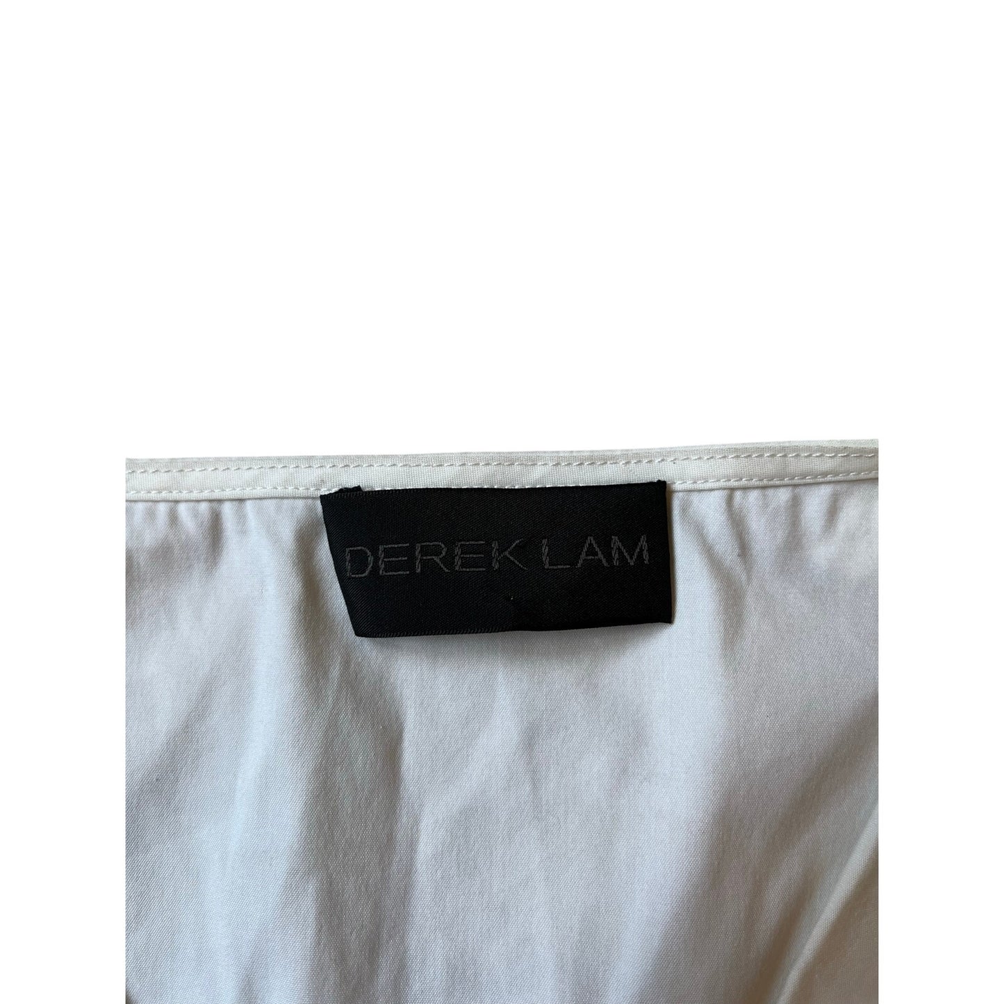 Derek Lam White Ruched Sleeveless V-Neck Stretch Designer Top Blouse Size 8
