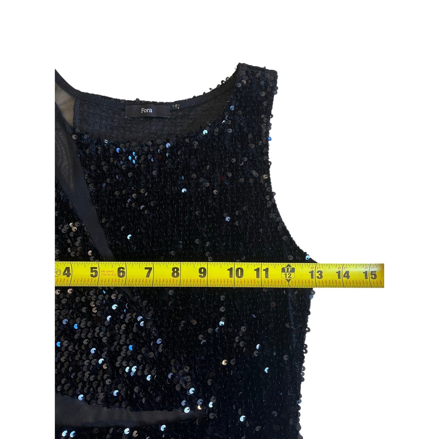 Fora Black Sequin Mesh Cutout Bodycon Mini Dress Sleeveless Party Cocktail