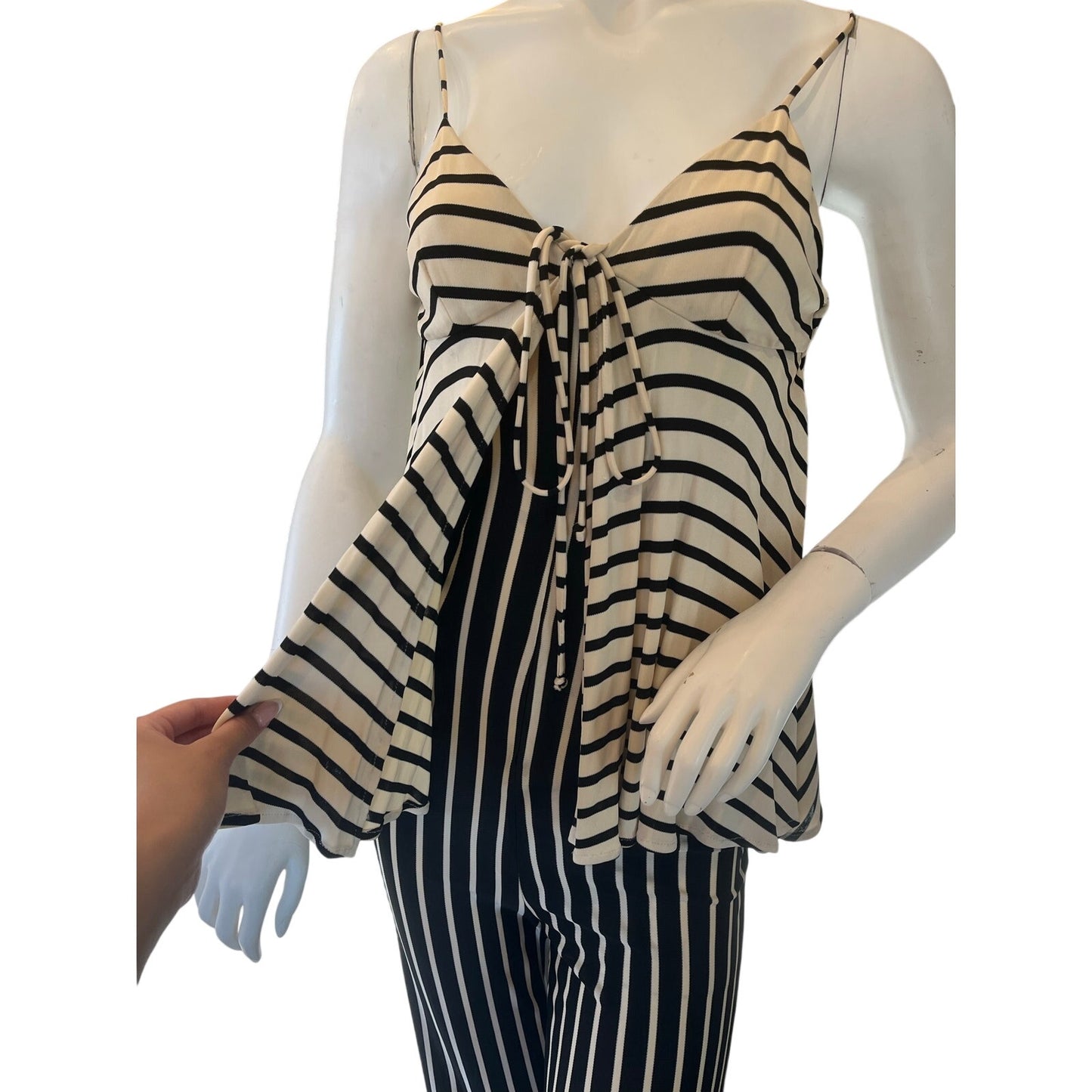 Vintage Moschino Striped Wide Leg Jumpsuit Italy Size 44 US 10