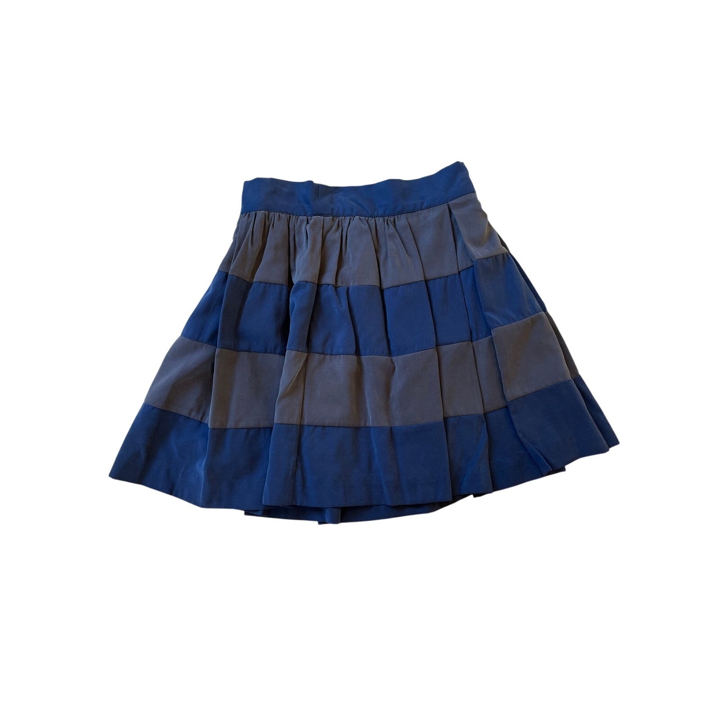 BCBGeneration Blue Colorblock Pleated Mini Skirt Size 2