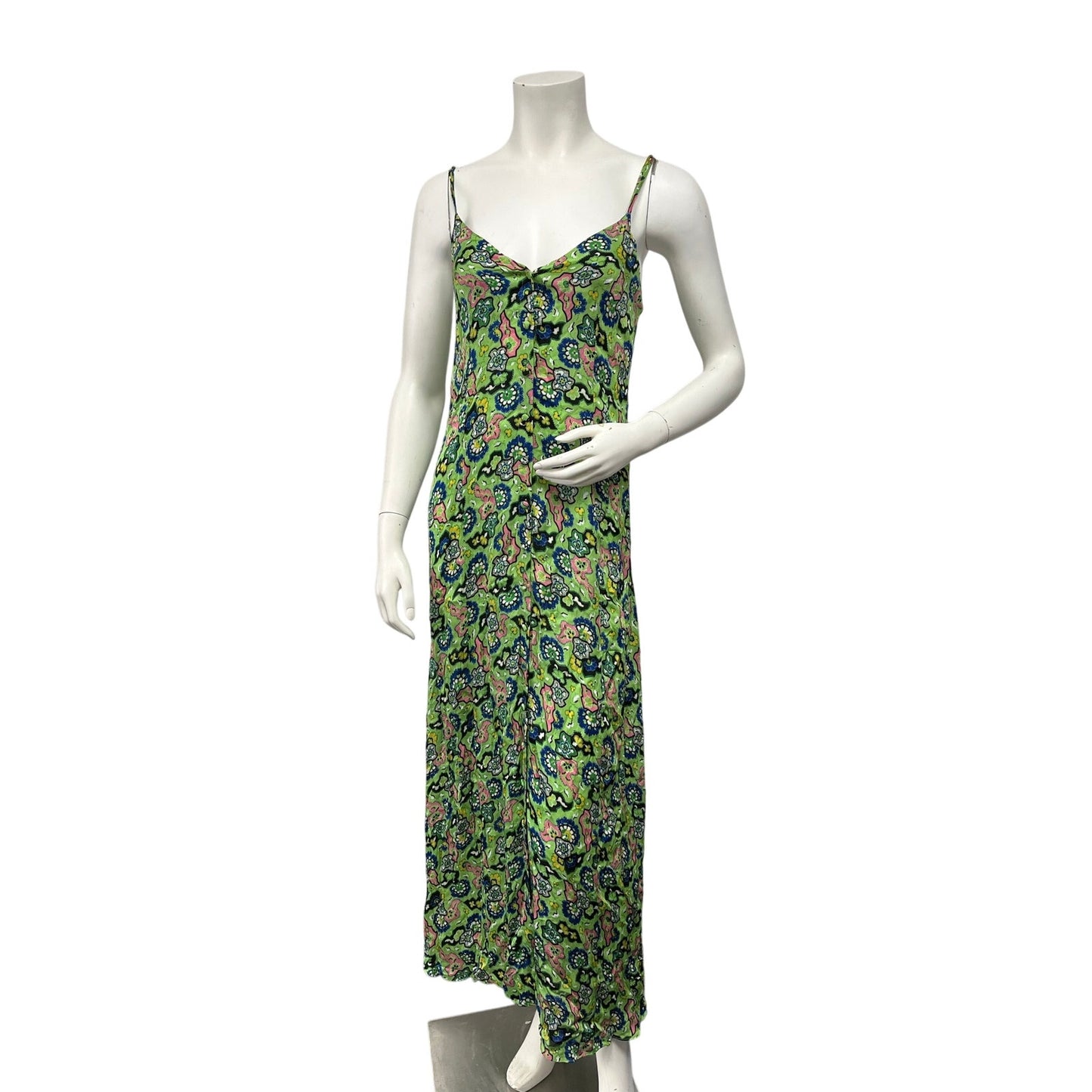 NWT RHODE Ada Maxi Dress Mosaic Floral Grass Print Size Small