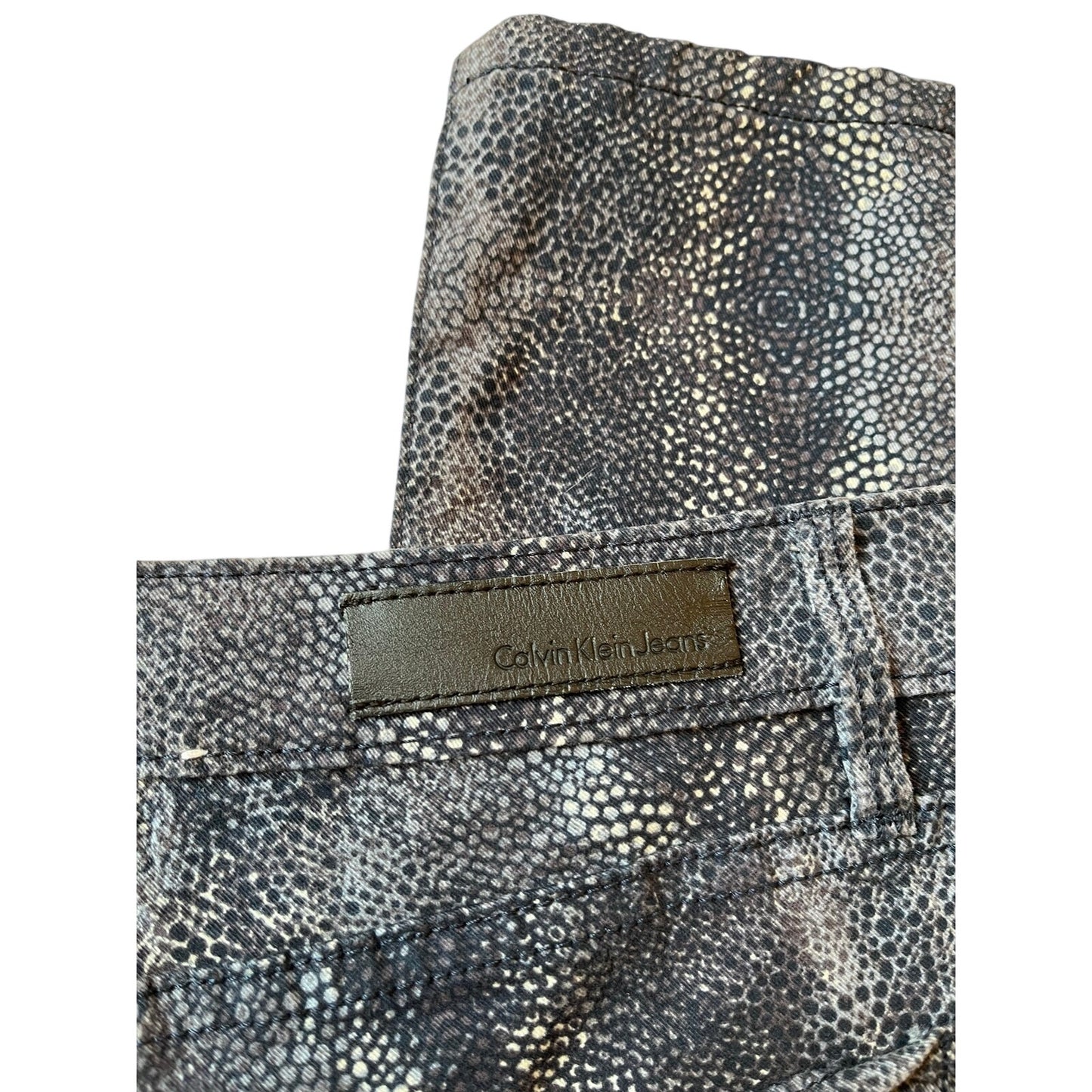 Calvin Klein Snakeskin Print Jeans 10