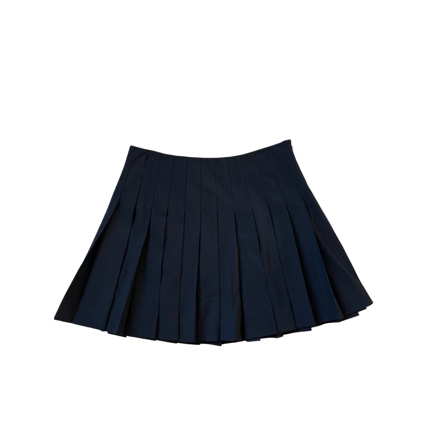 Black 95% Wool Pleated Mini Skirt Women's XS Preppy Tennis Schoolgirl Stretch