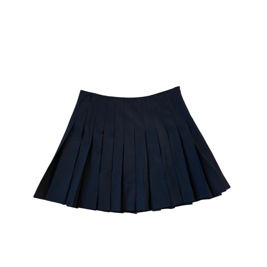 Black 95% Wool Pleated Mini Skirt Women's XS Preppy Tennis Schoolgirl Stretch