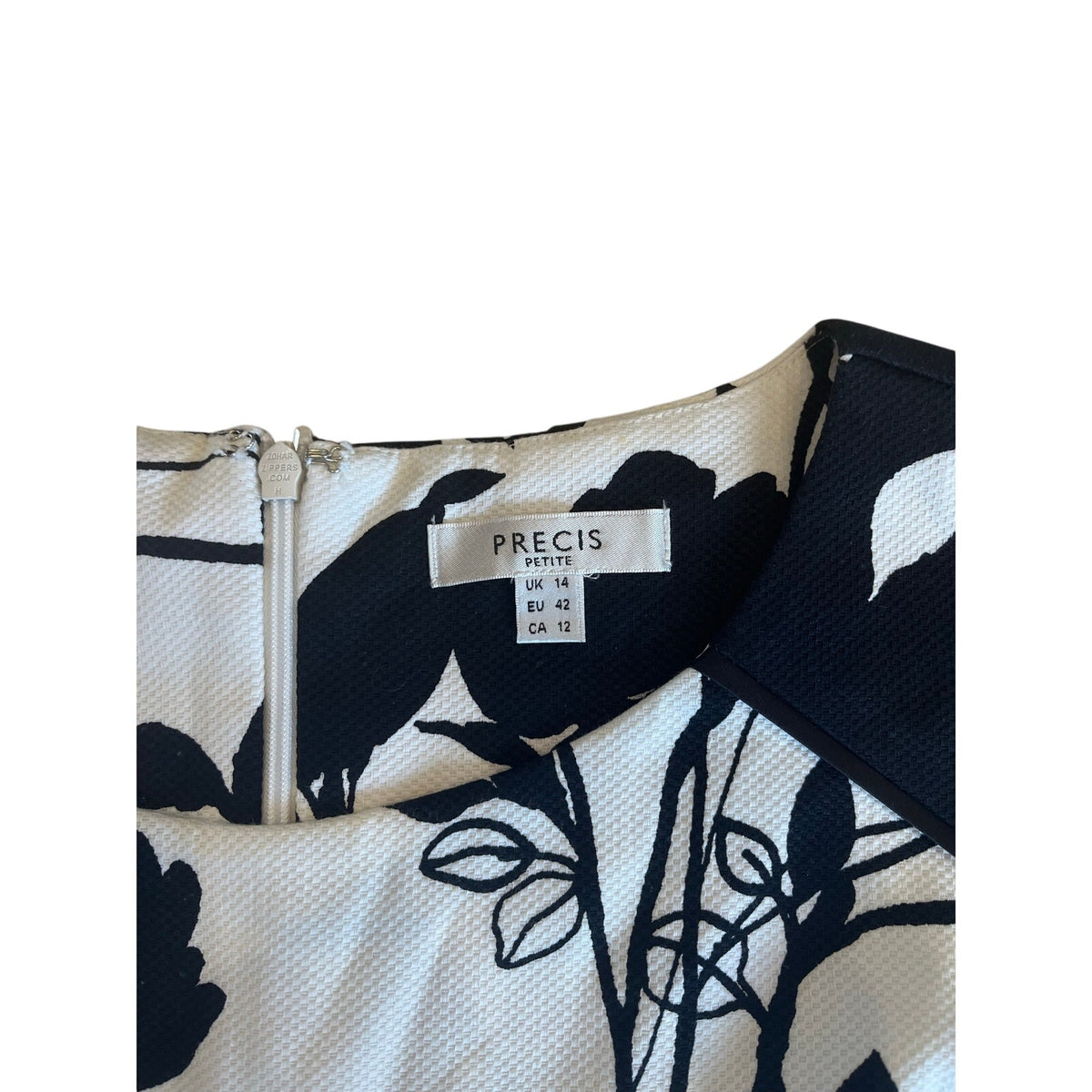 Precis petite floral black and white dress