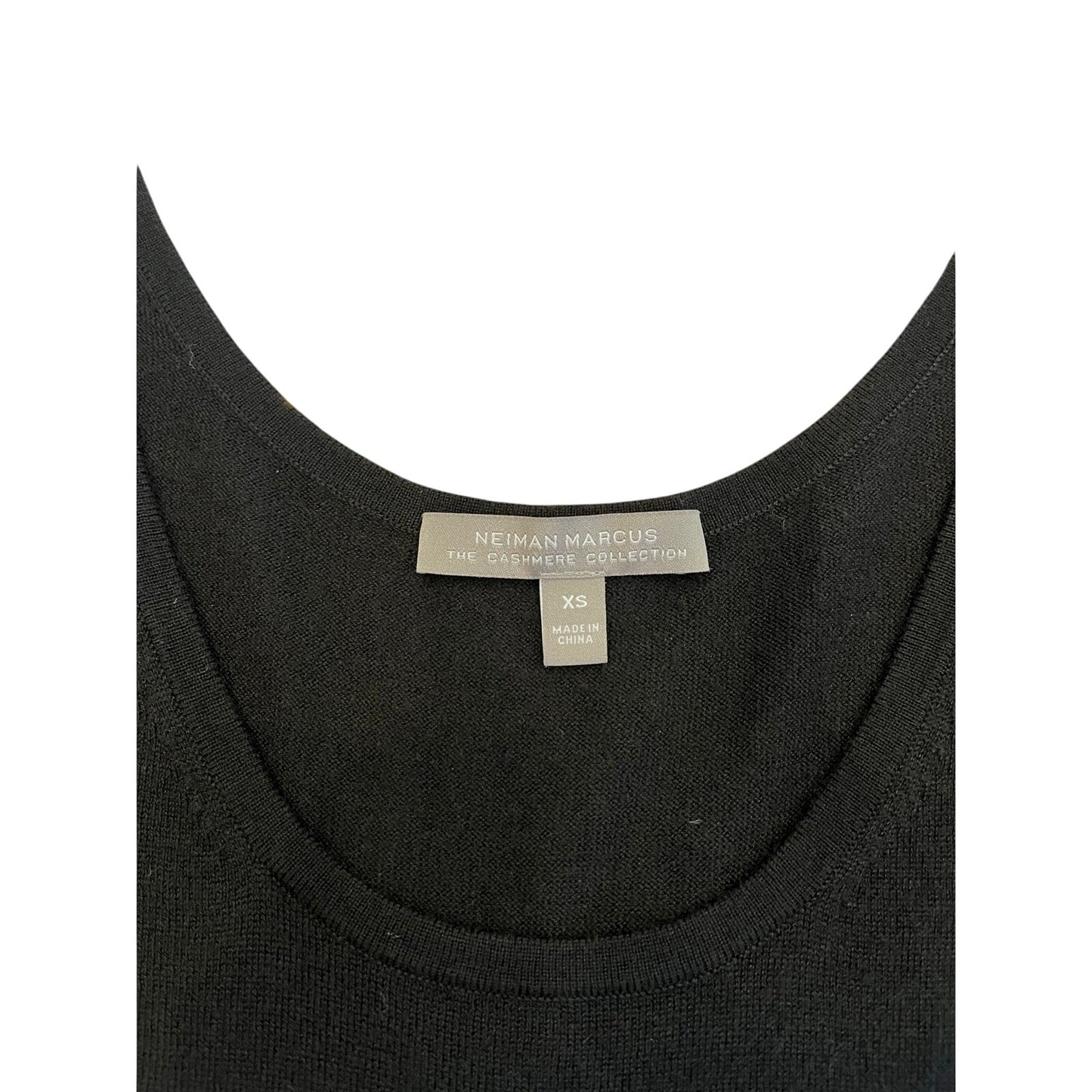 Neiman Marcus Cashmere Collection XS Black Sleeveless Knit Tank Top