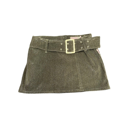 y2k bubblegum sparkly mini skirt with belt sz 11/12