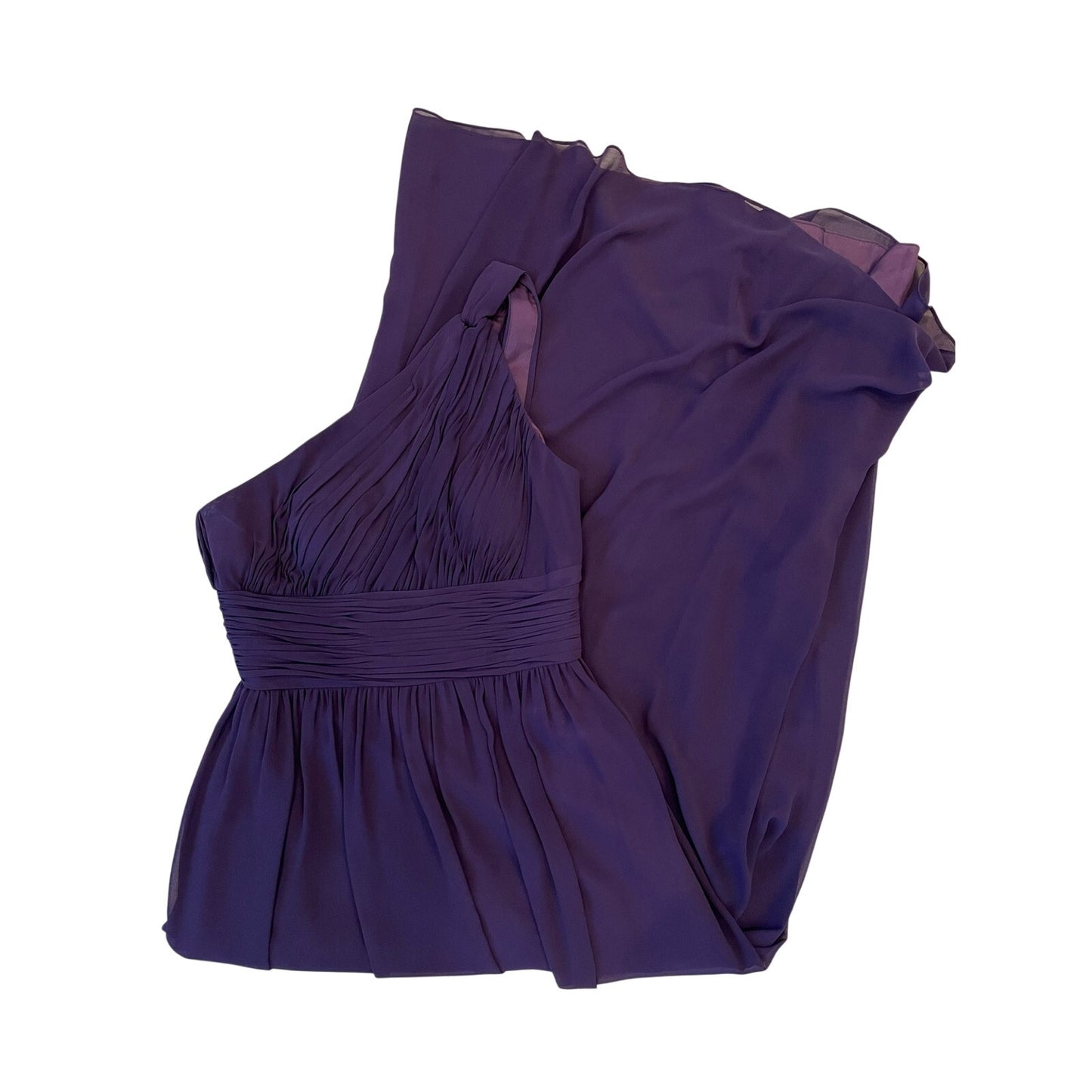 Donna Morgan Purple One Shoulder Chiffon Maxi Evening Formal Gown Dress Size 6