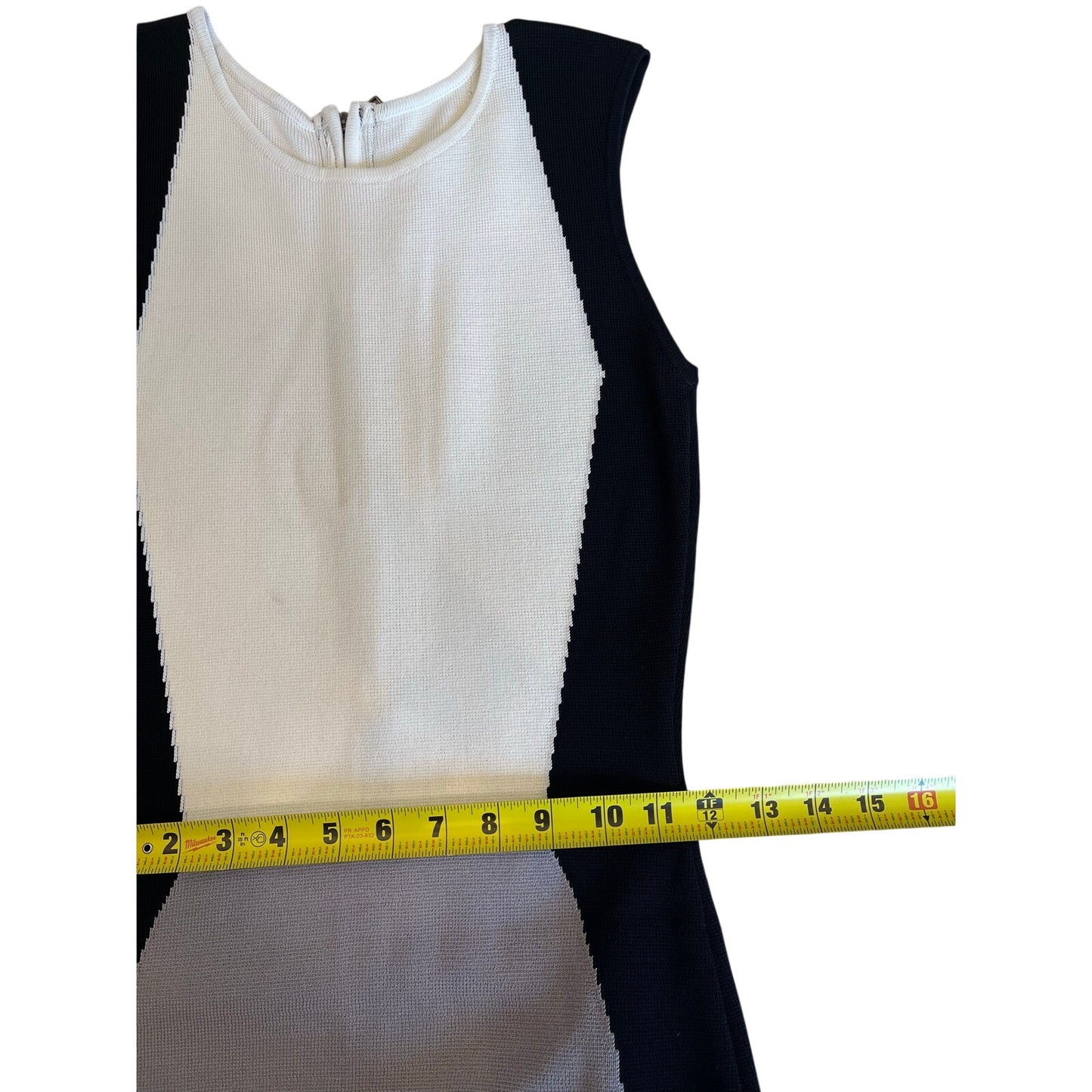 2000s Colorblock Knit Bodycon Midi Dress Black White Gray Sleeveless