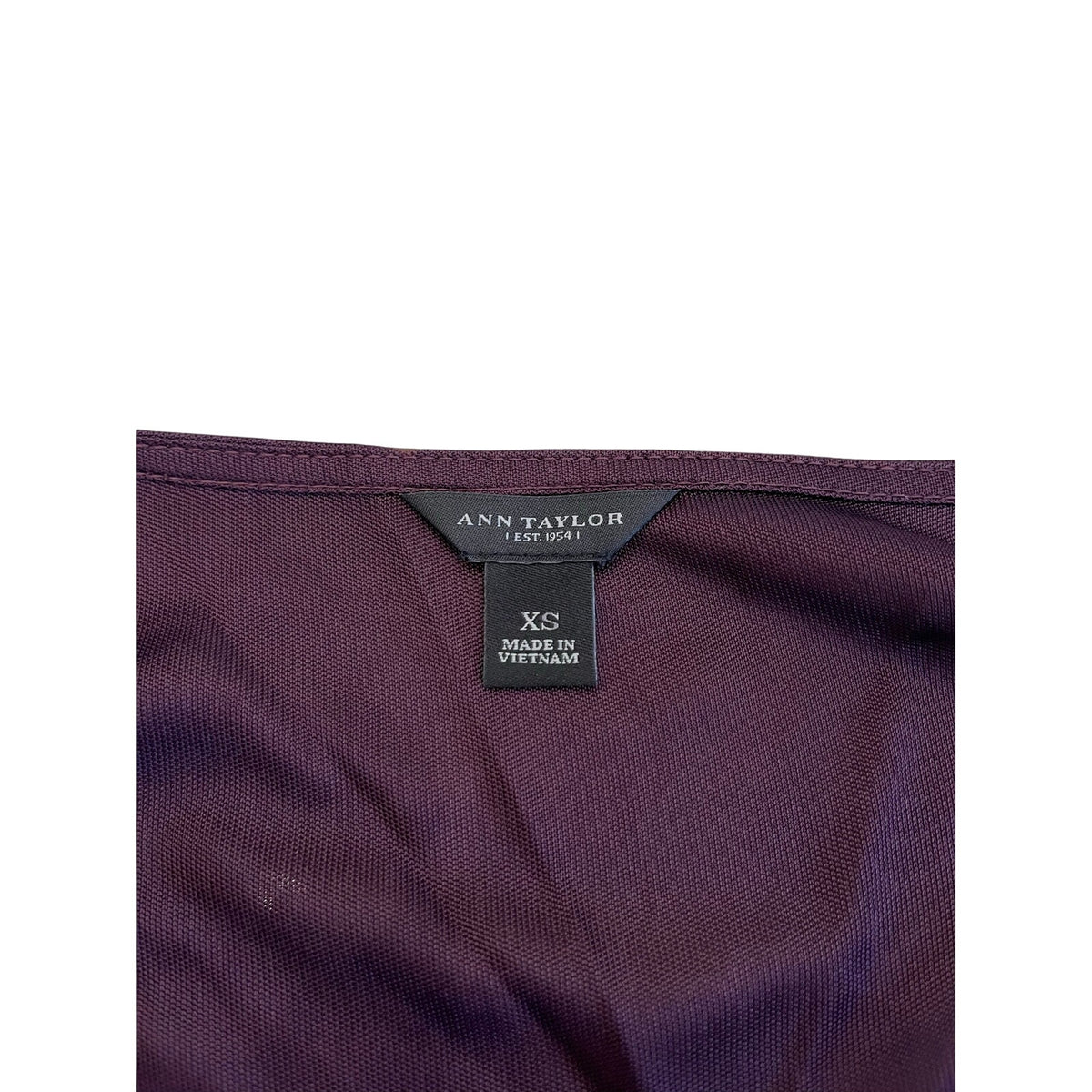 ann taylor v neck maroon top sz xs