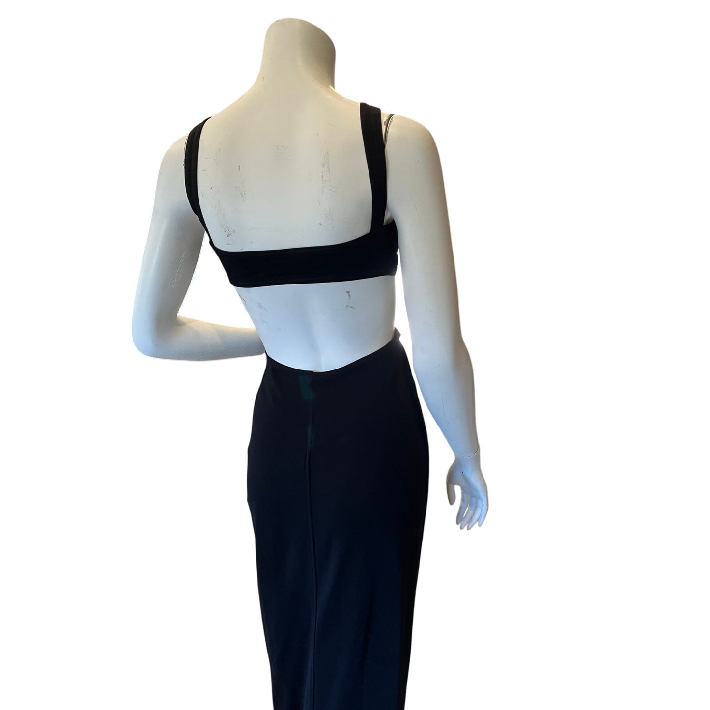 Tadashi Black Cutout Twist Front Maxi Dress Open Back Sleeveless Evening Gown XS