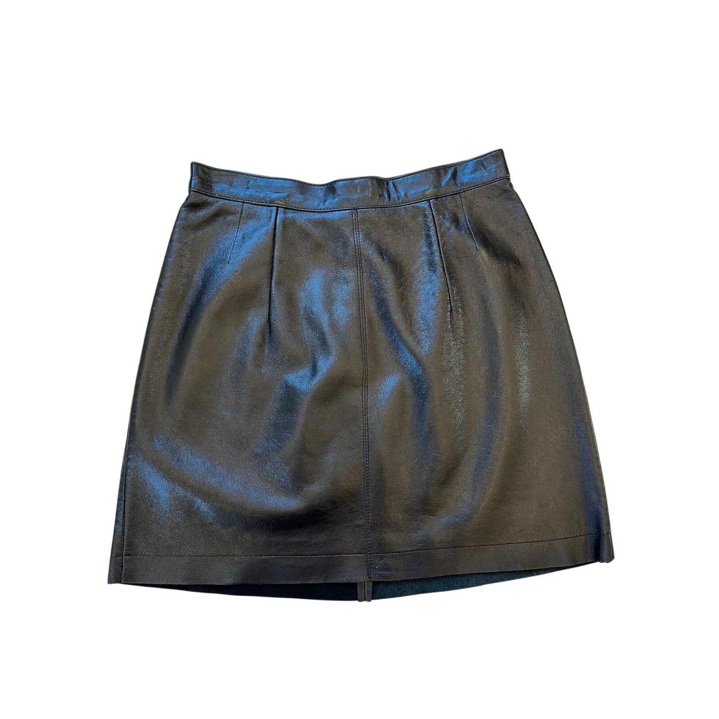 American Apparel Black Faux Leather Mini Skirt USA Size S