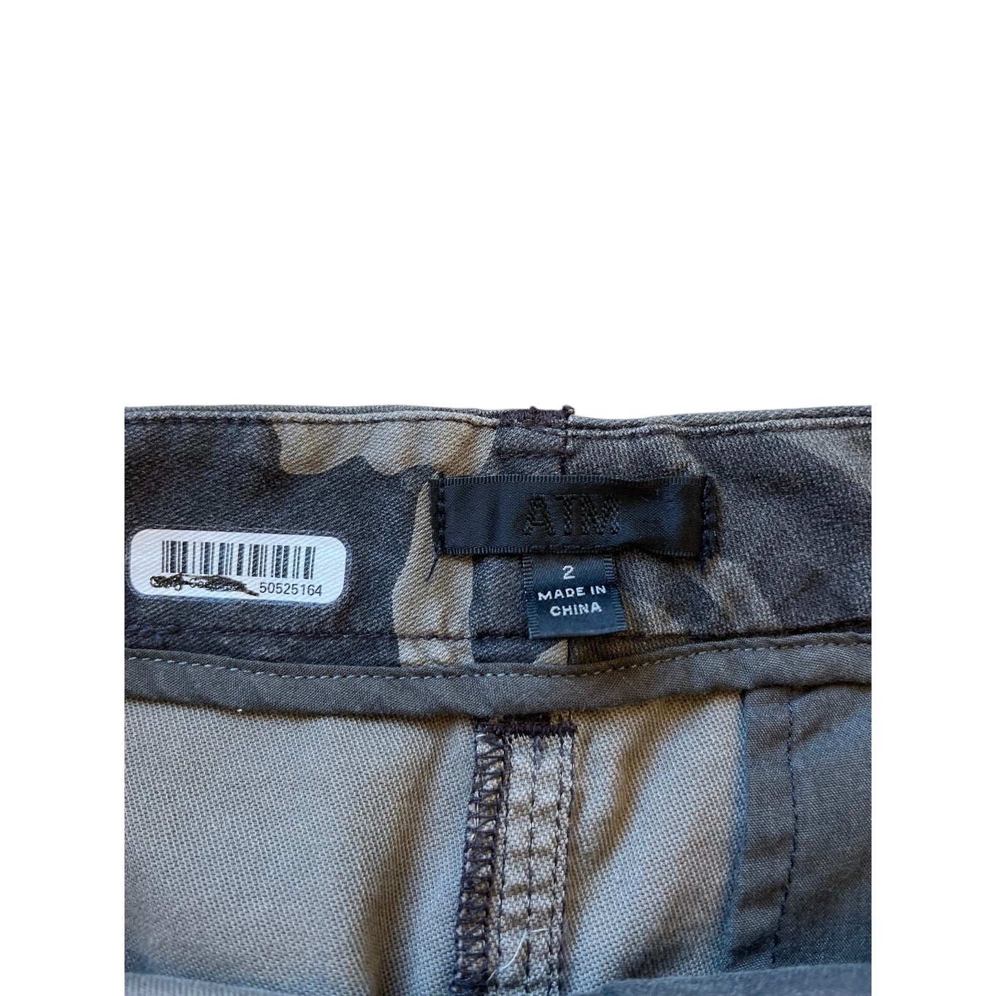 ATM Anthony Thomas Melillo Camo Mini Skirt Cotton Utility Cargo Raw Hem Size 2
