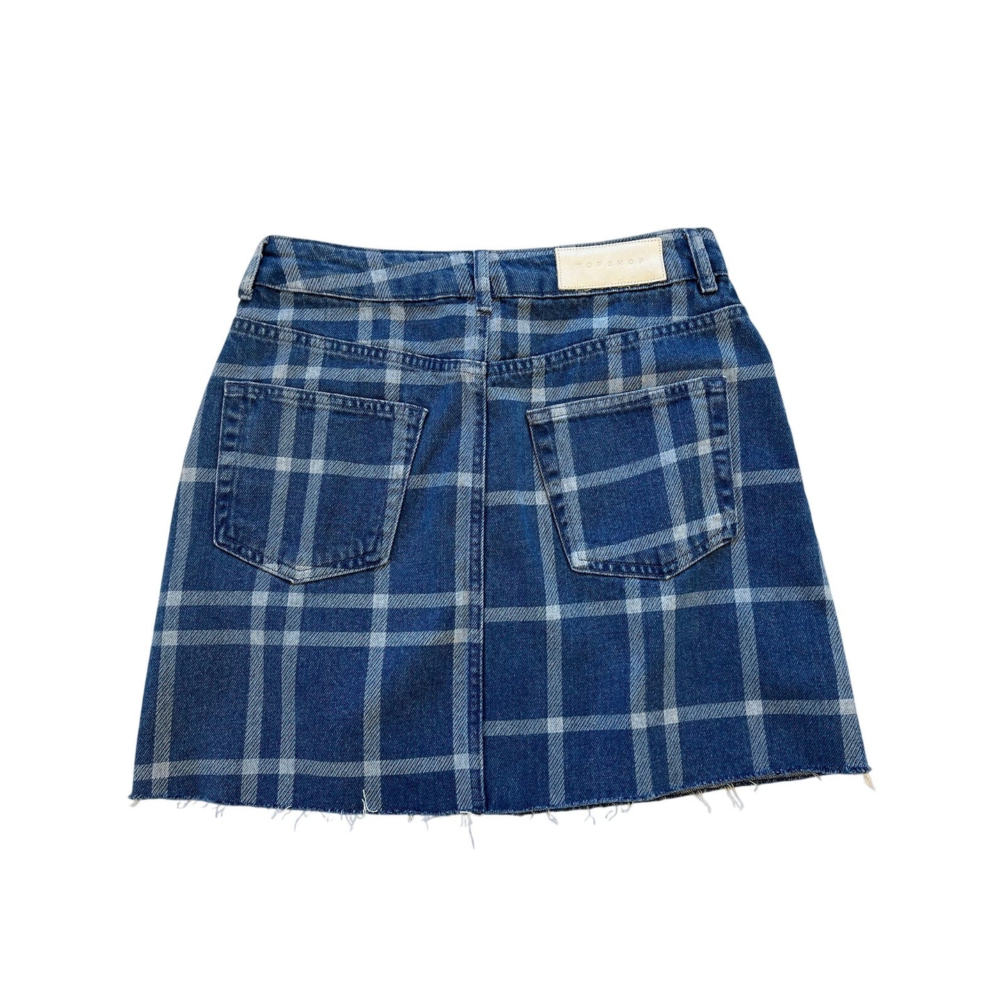 Topshop Moto Plaid Denim Mini Skirt US 6