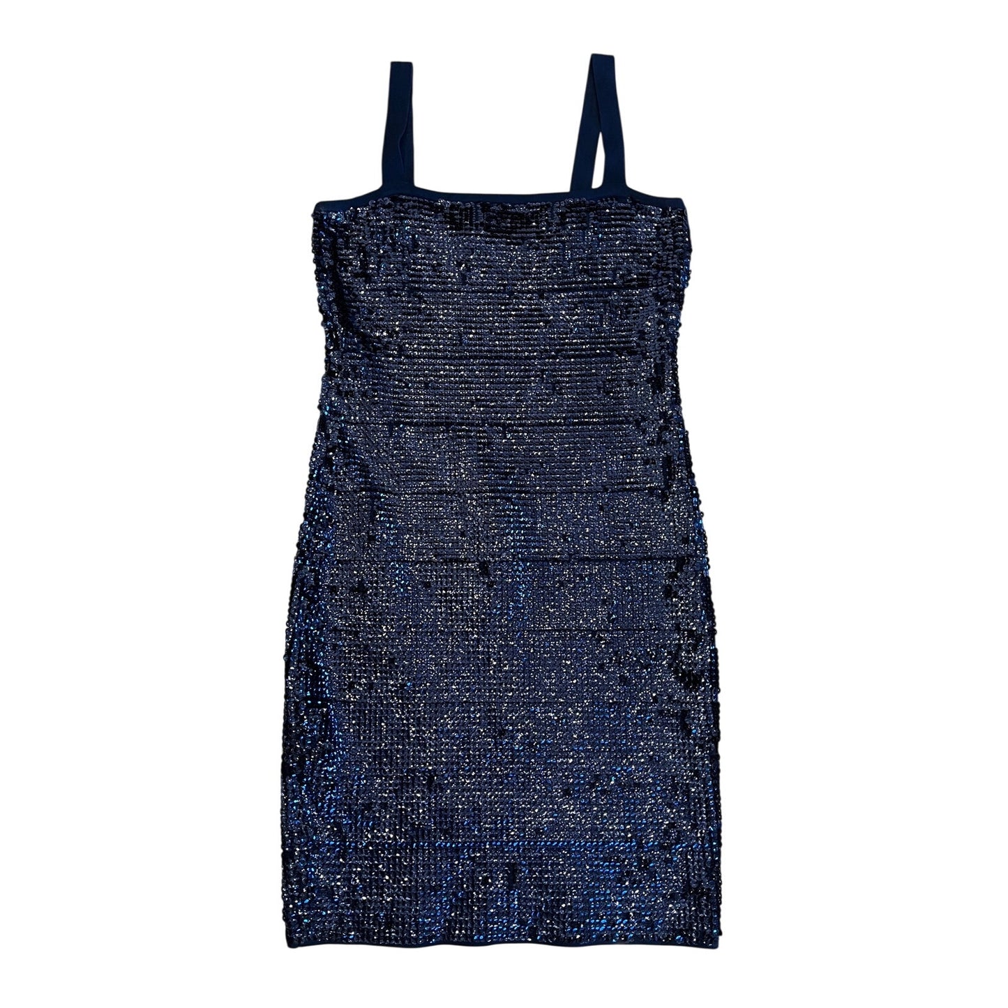 BCBG Max Azria Navy Sequin Bandage Bodycon Mini Dress Size M Cocktail Party