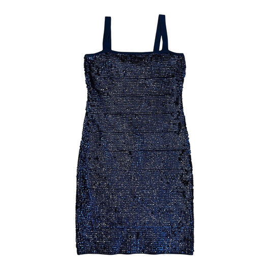 BCBG Max Azria Navy Sequin Bandage Bodycon Mini Dress Size M Cocktail Party