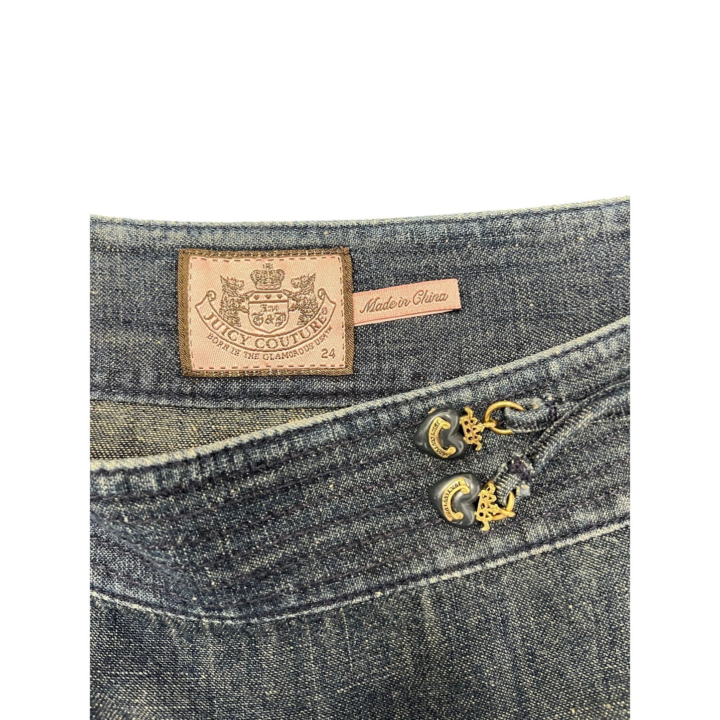 juicy couture y2k mini skirt with charms size 24
