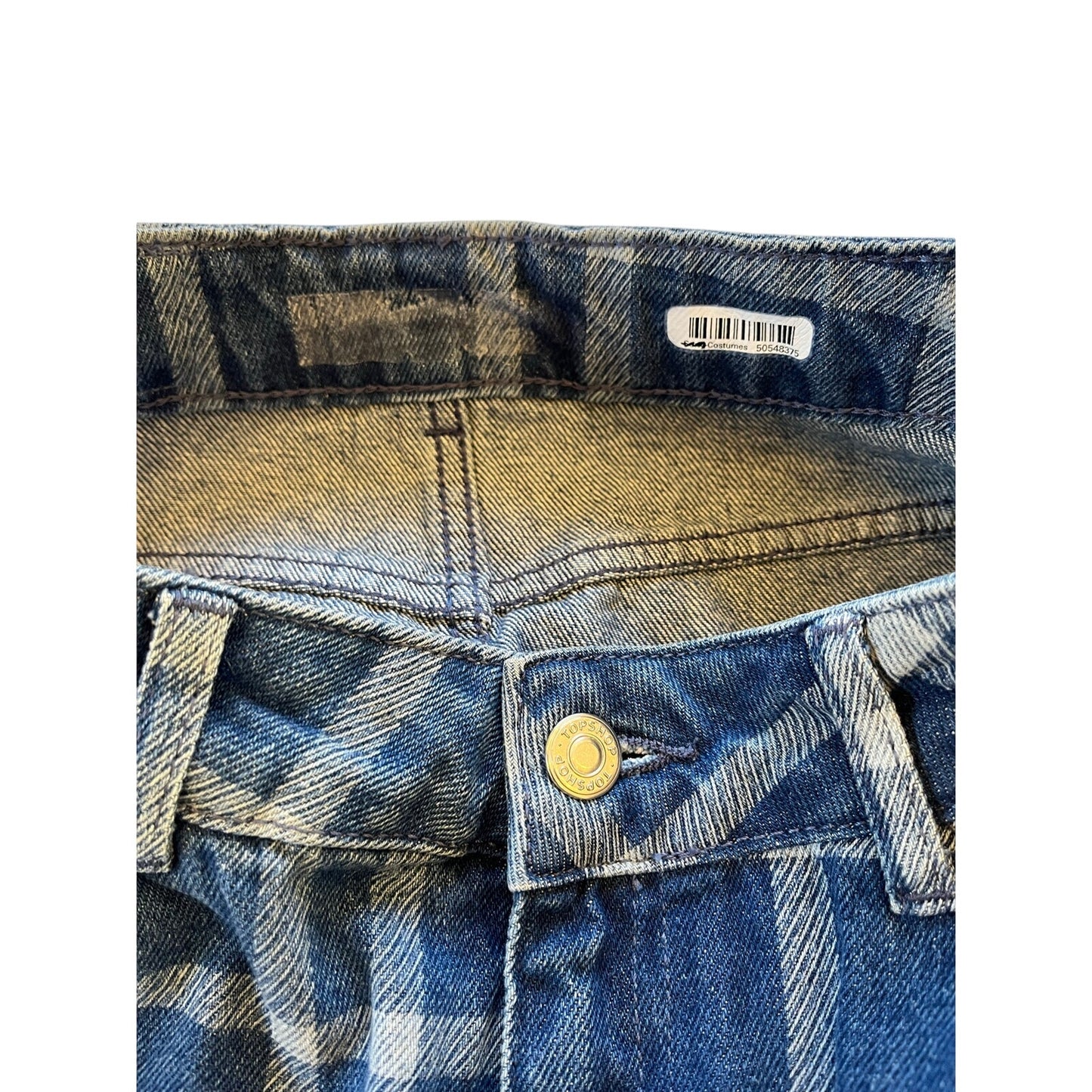 Topshop Moto Plaid Denim Mini Skirt US 6