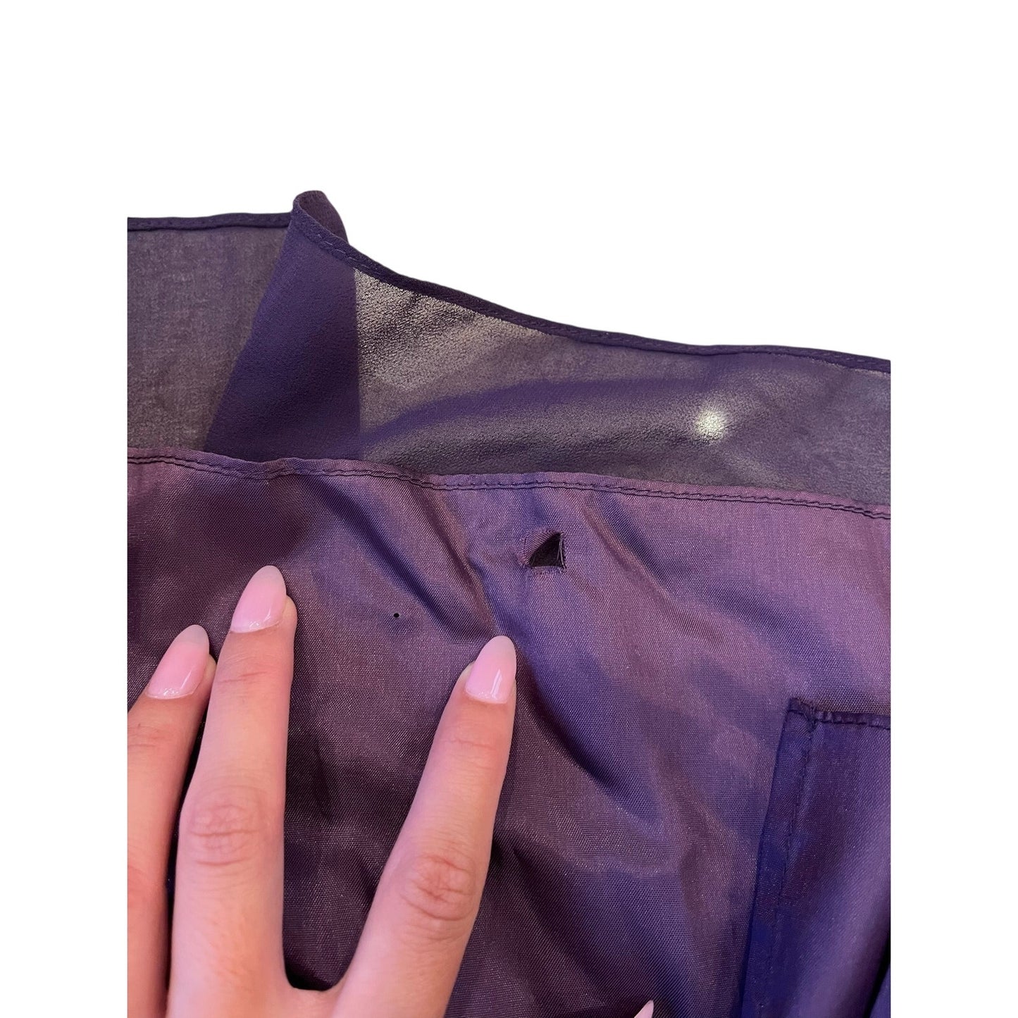 Donna Morgan Purple One Shoulder Chiffon Maxi Evening Formal Gown Dress Size 6