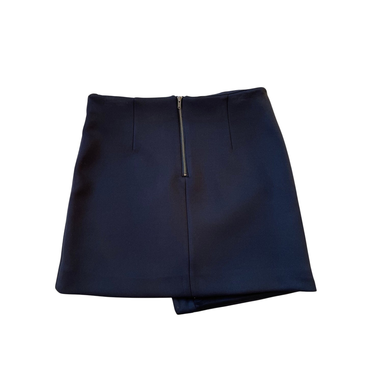 Topshop Black Laser Cut Wrap Mini Skirt Scuba Neoprene Overlay Women's sz 2