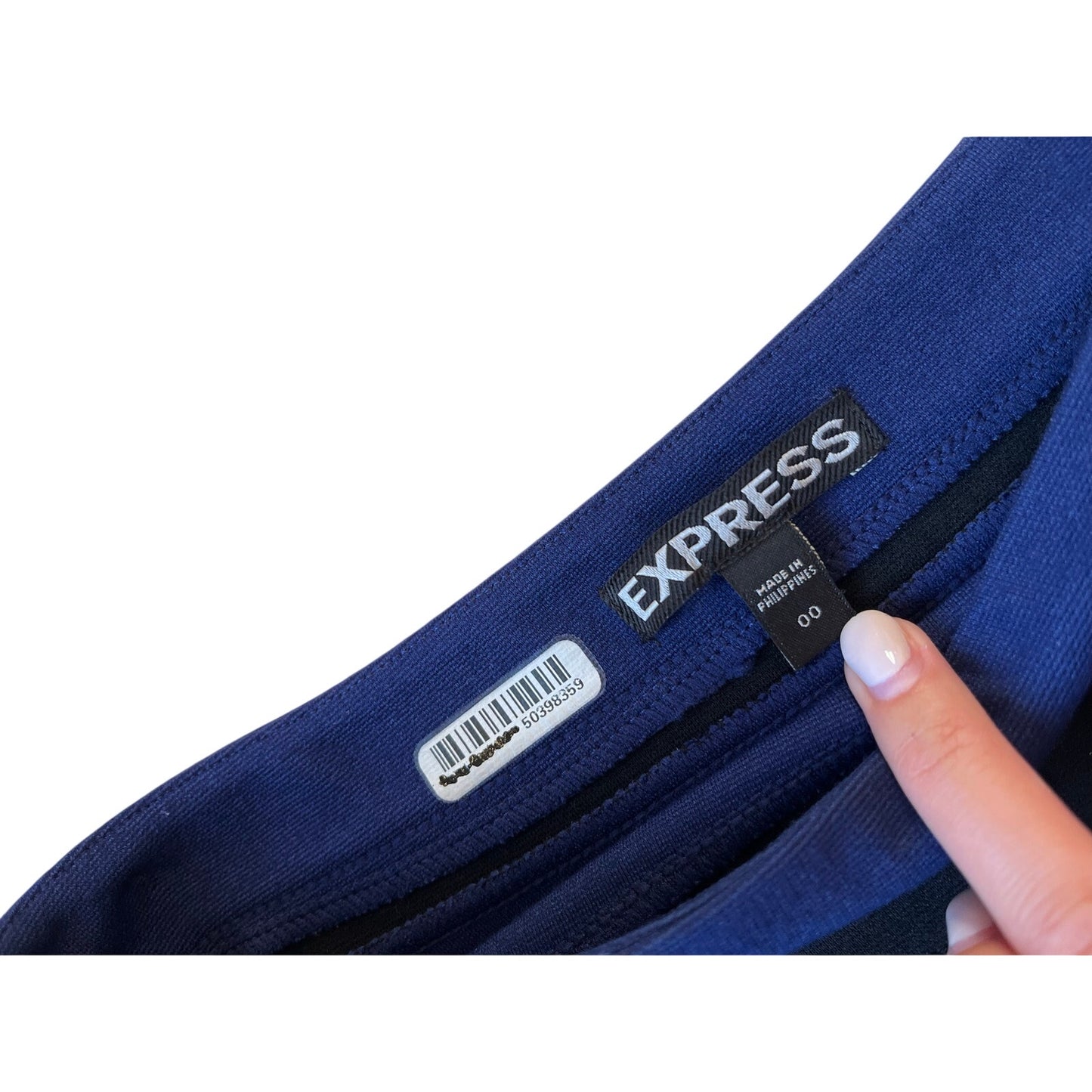 Express Colorblock Bodycon Mini Skirt Blue Black Bandage Stretch Size 00