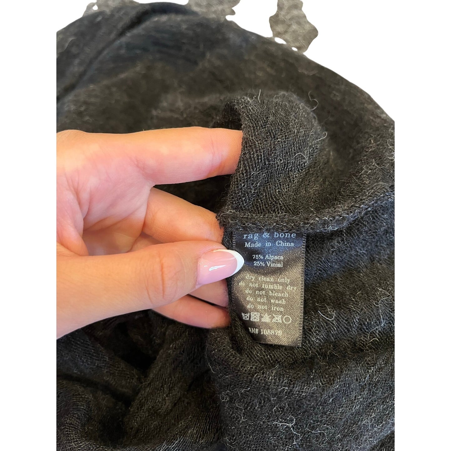 Rag & Bone XS Alpaca Wool Layered Mini Dress Gray Black Sleeveless