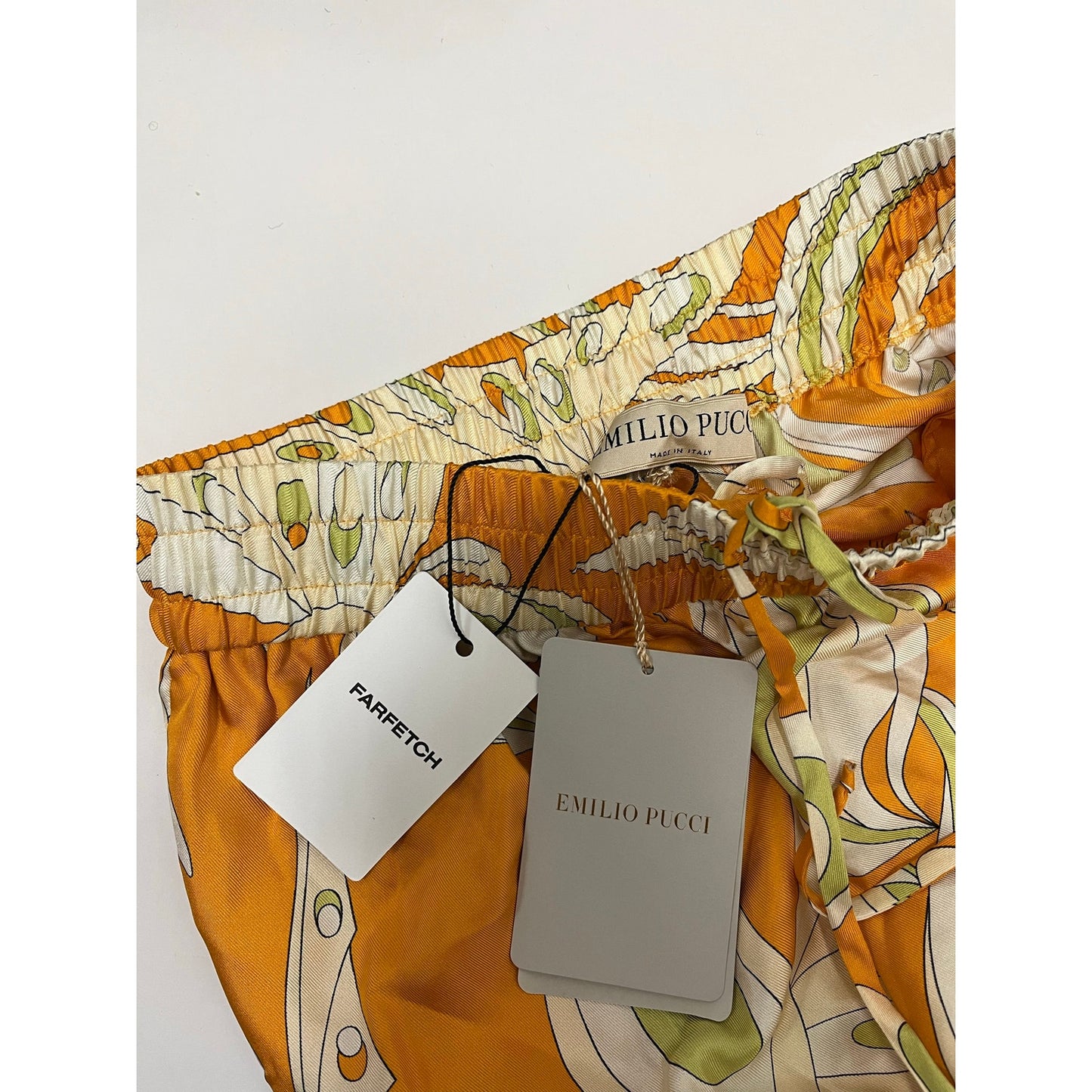 NWT Emilio Pucci Silk Printed Wide Leg Trousers Made in Italy Signature Print