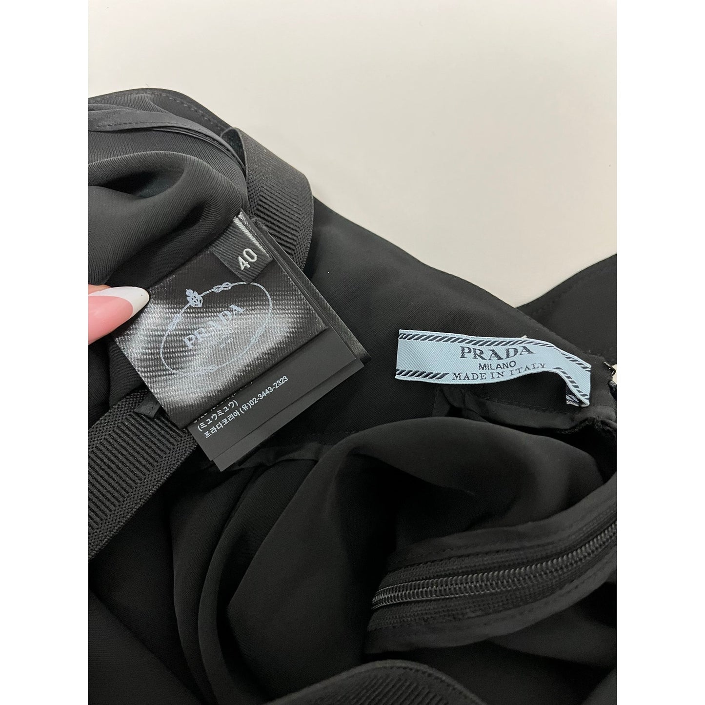 Authentic Prada Triangle Logo Strappy Open Back Mini Dress Black IT 40