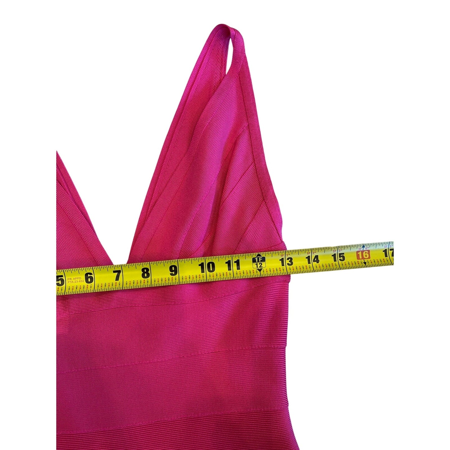 Hervé Léger Pink Bandage Bodycon Dress Size S Deep V Neck