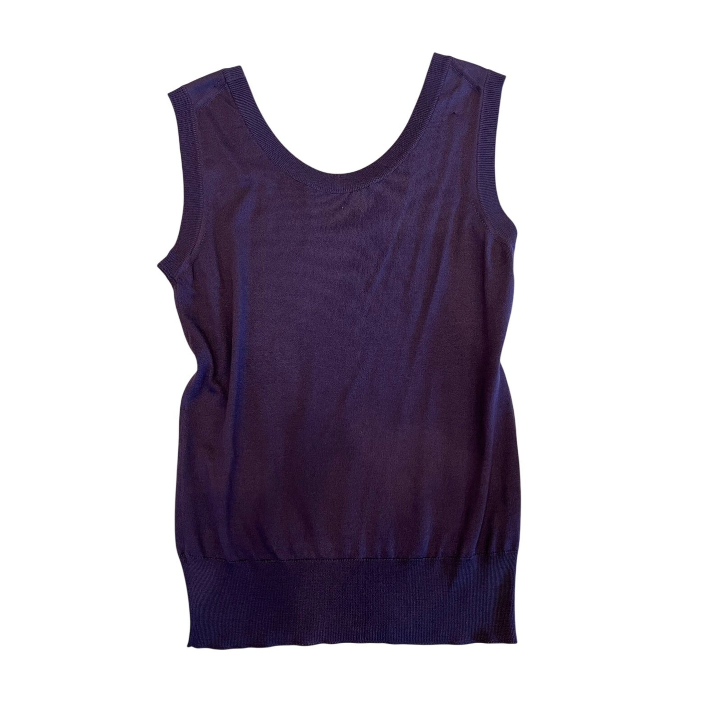 Dolce & Gabbana 100% Silk Plum Purple Sleeveless Knit Tank Top Made Italy