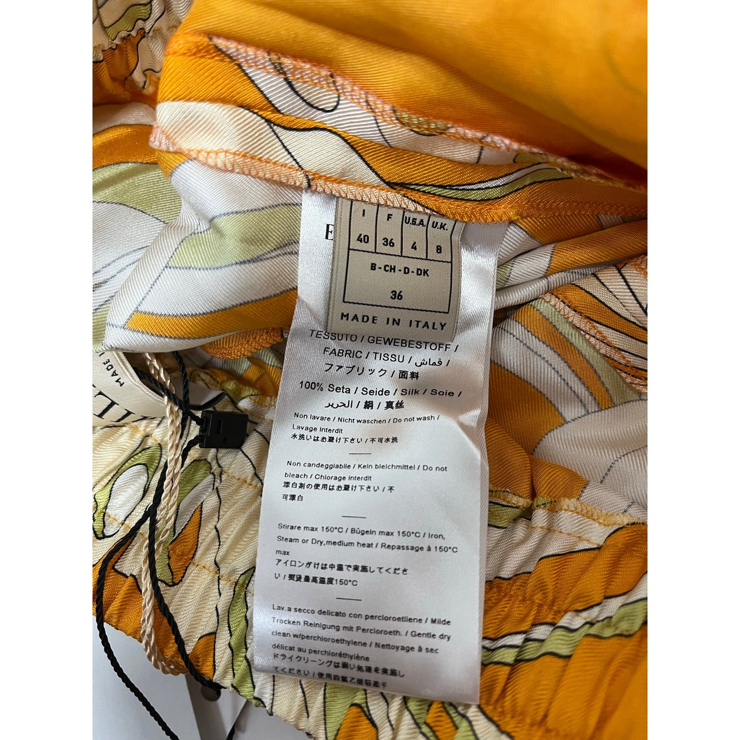 NWT Emilio Pucci Silk Printed Wide Leg Trousers Made in Italy Signature Print