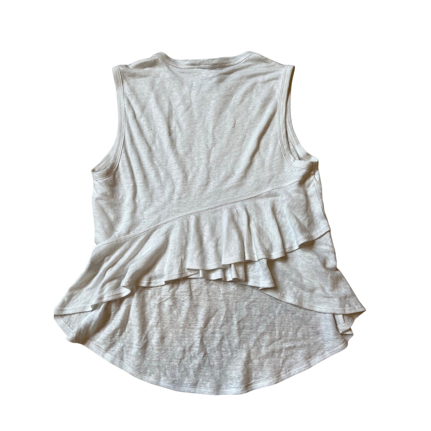 A.L.C. NWT White Sleeveless Crew Neck Ruffle Back Tank Top XS MSRP $110