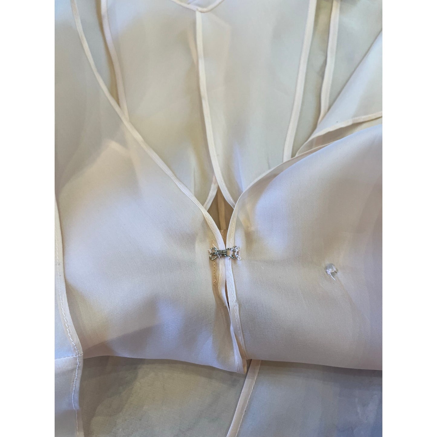 Ilana Wolf Blush Pink Sheer Bow Front Blouse Size M Long Sleeve Dressy Top